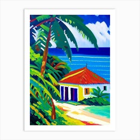 Little Corn Island Nicaragua Colourful Painting Tropical Destination Art Print