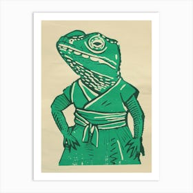 Chameleon In A Dress Bold Block Art Print