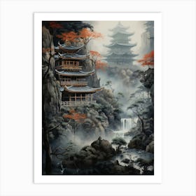 Historical Castles And Temples Japanese Style 2 Art Print