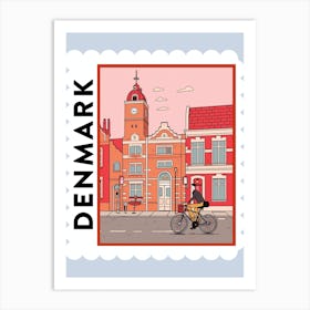 Denmark 2 Travel Stamp Poster Art Print