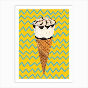 Cornetto Ice Cream Zig Zag Art Print