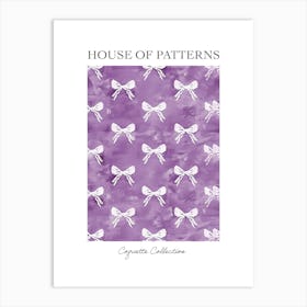 White And Purle Bows 2 Pattern Poster Art Print