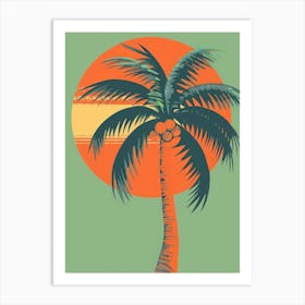 Palm Tree At Sunset 3 Art Print