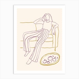 Woman Relaxes On A Couch Art Print