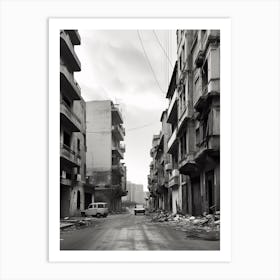 Beirut, Lebanon, Mediterranean Black And White Photography Analogue 4 Art Print