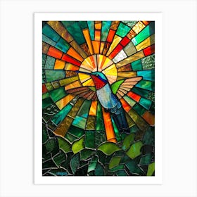 Hummingbird Stained Glass 12 Art Print