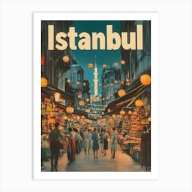 Aihrgdesign A Classic 1960s Travel Poster For Istanbul 1 Art Print