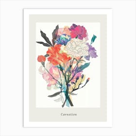 Carnation 1 Collage Flower Bouquet Poster Art Print