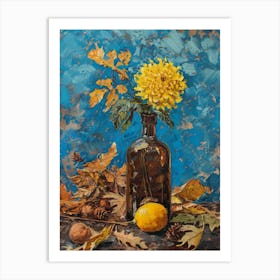 Yellow Dandelion In A Bottle Art Print