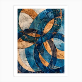 'Blue Circles' 3 Art Print