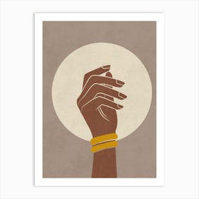 Boho Mid Century Hand Art Print