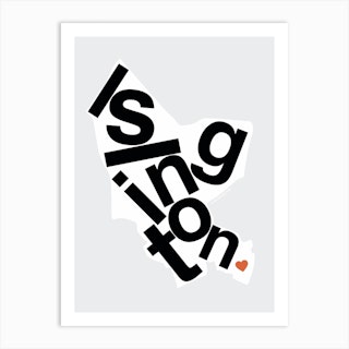 Islington Type Map Art Print