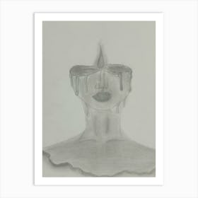 Woman Melted  Art Print