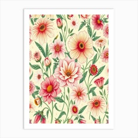 seamless Floral Pattern 1 Art Print