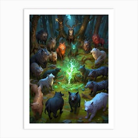 Wolves In The Forest 1 Art Print