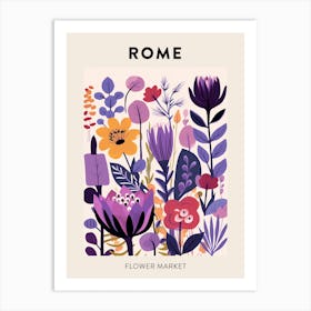 Flower Market Poster Rome Italy 2 Art Print