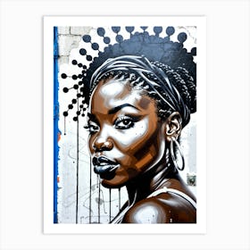 Graffiti Mural Of Beautiful Black Woman 393 Art Print