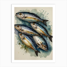 Mackerel Illustration Art Print