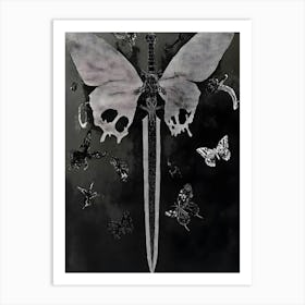 Butterfly And Sword Art Print