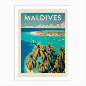 Maldives Vintage Travel Poster Art Print