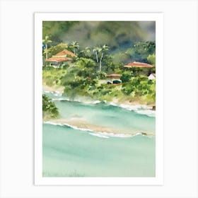 Dominical Costa Rica Watercolour Tropical Destination Art Print