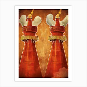 Steam Towers Art Print