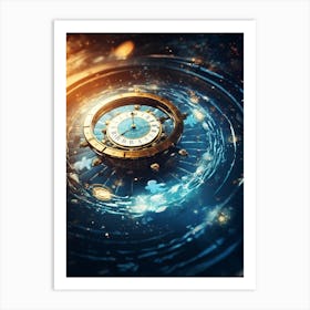 Clock In Space 2 Art Print