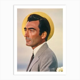 Gregory Peck Retro Collage Movies Art Print