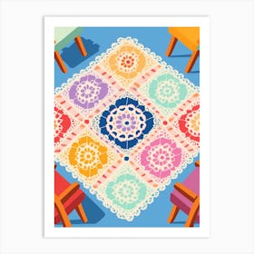 Crochet Dining Room 3 Art Print