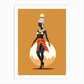 African Tribal Soul: Minimalist Interpretations Art Print