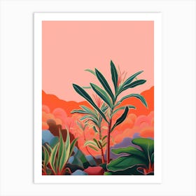 Boho Plant Painting Red Edged Dracaena 1 Art Print