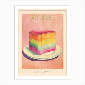 Rainbow Jelly Slice Retro Illustration Poster Art Print