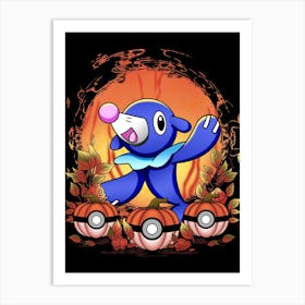 Popplio Spooky Night - Pokemon Halloween Art Print