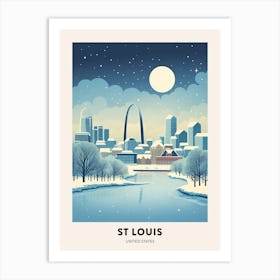 Winter Night  Travel Poster St Louis Missouri Art Print