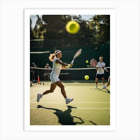 Tennis Players In Action 1 Art Print