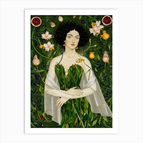 Woman In A Garden Art Print