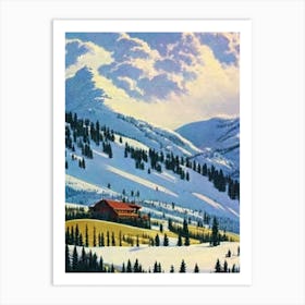 Heavenly, Usa Ski Resort Vintage Landscape 2 Skiing Poster Art Print