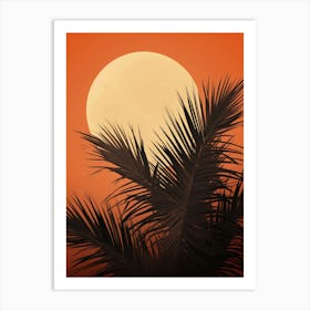 Sunset With Palm Trees Art Print