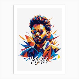 Khalid 03 Portrait Music Icon Style WPAP Pop Art Art Print