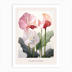 Floral Illustration Flamingo Flower Poster Art Print
