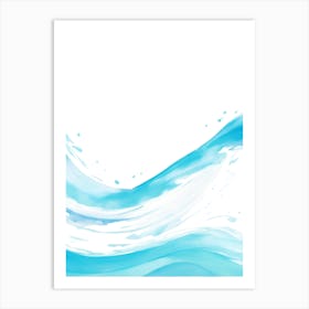 Blue Ocean Wave Watercolor Vertical Composition 43 Art Print