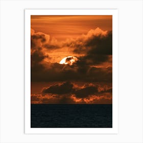 Sunset Over The Ocean 1 Art Print