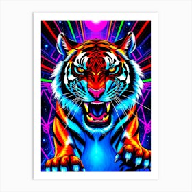 Neon Tiger Pop Art Poster