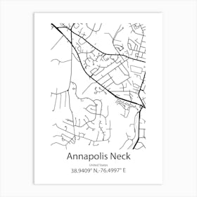 Annapolis,United States Minimalist Map Art Print