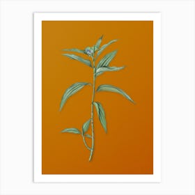 Vintage Dayflower Botanical on Sunset Orange n.0824 Art Print