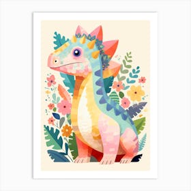 Colourful Dinosaur Suchomimus 2 Art Print