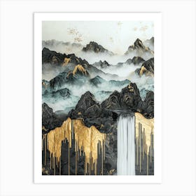 Alaska Range Golden Peaks Art Print