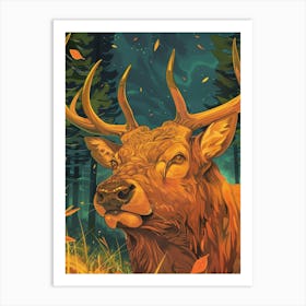 Deer In The Woods 13 Art Print