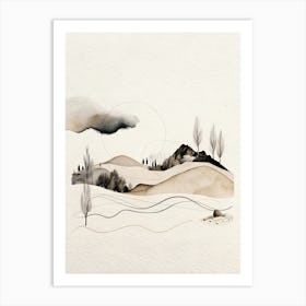 Artsy Landscape Watercolor Art Print