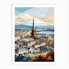 Edinburgh, United Kingdom, Geometric Illustration 1 Art Print